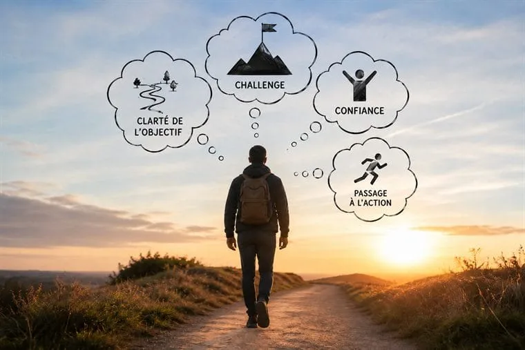 Personne avançant vers ses objectifs — coaching individuel